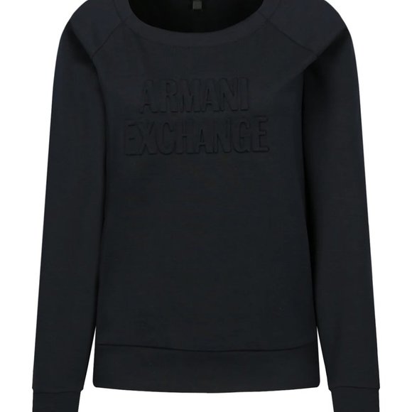 Armani Exchange - Navy Logo Round-Neck Sweatshirt - Picture 1 of 6
